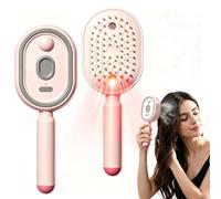 BIZOI Brosse à Vapeur Électrique, Lisseur Vapeur Rechargeable avec Pulvérisation d’Eau, Brosse à Cheveux Humide et Sèche, Peigne Démêlant Antistatique et Anti-Frisottis pour Cheveux Longs et Courts