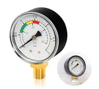 BIZOI Manometre Piscine, 1/4 BSPT Manomètre de Pression D'eau, Système de Filtre de Sable Manomètre, 0-3bar Glycérine Pression Eau Manometre Piscine Filtre a Sable pour Piscine pour Piscine et Spa