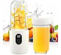 BIZOI Mixeur Portable, Personal Fresh Juice Mixer, Mini Mixeur avec Écran LED, Blender Smoothie Portable, pour Shakes, Smoothies, Fruits, Légumes, Cuisine, Bureau, Voyage, Sport, Domicile, Camping