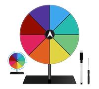 BIZOI Roue de la Fortune à Tourner, Roue de la Fortune, Roue Rotative Effaçable à Sec, 20cm Roue de Récompense Rotative, Roue de la Chance avec 8 Emplacements Colorés pour Carnaval, Jeux de Mots, Fête