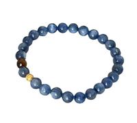 BIZTTLOG Bracelet en Cristal œil de Tigre Bleu Clair de Luxe, Bijoux en Perles empilables Naturelles, adapté à Un Usage Quotidien, Bracelet Extensible for Femmes(Bluea)