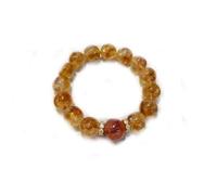 BIZTTLOG Bracelet en Pierre Naturelle œil de Tigre et Agate Rouge de 8 mm for Femme, Bijou en Cristal énergétique, Porte-Bonheur, Ajustable (Or)(12mm Yellow)