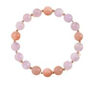 BIZTTLOG Bracelet Porte-Bonheur for Femme en Citrine Naturelle, Bijou élastique en Or et Pierres précieuses, Porte-Bonheur, Disponible en Trois Couleurs.(Pinka)
