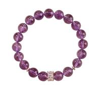 BIZTTLOG Bracelet Porte-Bonheur for Femme en Citrine Naturelle, Bijou élastique en Or et Pierres précieuses, Porte-Bonheur, Disponible en Trois Couleurs.(Purplea)