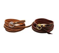 BIZTTLOG Bracelet tressé Multicouche en Cuir véritable Vintage, Fermoir magnétique Multifonction for Bijoux, réglable, adapté aux garçons et aux Filles(2PC)
