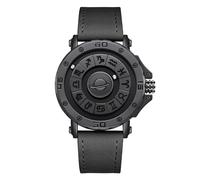 BIZTTLOG Montre à lévitation magnétique Zodiac for Homme, dotée d'une Conception Ouverte sans Verre, d'une résistance à l'eau de 30 mètres et d'un Mouvement à Quartz,(Black2)
