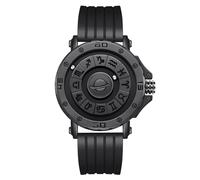 BIZTTLOG Montre à lévitation magnétique Zodiac for Homme, dotée d'une Conception Ouverte sans Verre, d'une résistance à l'eau de 30 mètres et d'un Mouvement à Quartz,(Black3)