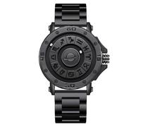 BIZTTLOG Montre à lévitation magnétique Zodiac for Homme, dotée d'une Conception Ouverte sans Verre, d'une résistance à l'eau de 30 mètres et d'un Mouvement à Quartz,(Black1)