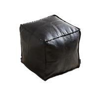 BIZTTLOG Repose-Pieds cubique 45 cm en Cuir synthétique, Repose-Pieds de Rangement Polyvalent, Couvercle ouvrable, Design Vide - Carré Multicolore(Black)