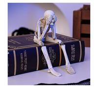 BIZTTLOG Statue décorative en résine Squelette Faite à la Main, Parfaite for Les fêtes effrayantes, la décoration intérieure Gothique et Les Collections de Bureau.(Beige2)