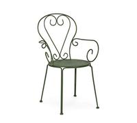 Bizzotto Chaise de jardin en métal, structure en acier pour ameublement extérieur, empilable (vert)