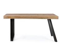 BIZZOTTO SALON Table de salle à manger Table Manchester Bois Pieds Acier 160X90cm Bois