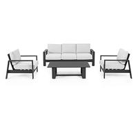 Salon extérieur Baltic canapé +2 fauteuils +Table basse anthracite