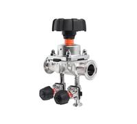 BJADUDJFB Vanne à diaphragme à Triple Pince de 1,5 po avec vanne d'échantillonnage Simple/Double en Acier Inoxydable 316L, vannes à mandrin à Connexion Manuelle(Two Sampling valves,DN40 TC50.5mm)