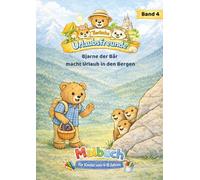 Bjarne der Bär im Urlaub in den Bergen Malbuch