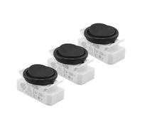 BJB 43.409 Lot de 3 interrupteurs à bascule ronds ON/OFF encastrables en PVC pour lampes de rechange Petit noir