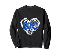 BJC Initiales Bleues Léopard Guépard Cœur Tendance Sweatshirt