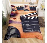 BJCJGGL Housse de Couette 140x200 Enfant Film Parure de Lit 1 Personne avec Fermeture Éclair et 2 Taie d'oreiller 65x65 cm - Doux Respirant Microfibre Housse de Couette