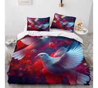 BJCJGGL Housse de Couette 240x260 Adulte Colombe Blanche De La Paix Parure de Lit 2 Personnes avec Fermeture Éclair et 2 Taie d'oreiller 65x65 cm - Doux Respirant Microfibre Housse de Couette