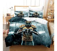 BJCJGGL Housse de Couette 240x260 Adulte Football AméRicain Parure de Lit 2 Personnes avec Fermeture Éclair et 2 Taie d'oreiller 65x65 cm - Doux Respirant Microfibre Housse de Couette