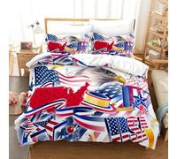 BJCJGGL Parure de Lit 220x240 Adulte AméRicaine Housse de Couette 2 Personnes avec Fermeture Éclair et 2 Taie d'oreiller 65x65 cm - Doux Respirant Microfibre Housse de Couette