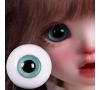 BJD Lot de 1 paire de yeux de poupée faites à la main pour la fabrication de poupées BJD SD 1/3 1/4 1/6 (Vert (A), 1/4 (14 mm)