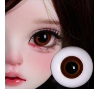 BJD Lot de 1 paire de yeux de poupée faites à la main pour la fabrication de poupées BJD SD 1/3 1/4 1/6 (Marron (B), 1/6 (10 mm)