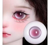 BJD Yeux de poupée 1 paire de poupées faites à la main pour la fabrication de poupées BJD SD 1/3 1/4 1/6 (Lilas, 14 mm)