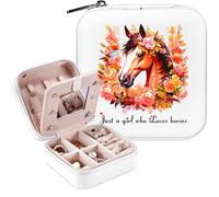 BJDAMAI Boîte à bijoux en forme de cheval, cadeau pour femmes, adolescentes, filles de 8 à 12 ans, amateurs de chevaux occidentaux, articles de décoration, marchandises, articles de décoration, bagues
