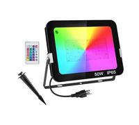 BJdfgE 1/2 PCS Ultra-mince 50 W LED projecteur avec télécommande IP65 étanche extérieure lampe de jardin applique murale(1pc)