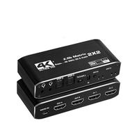 BJdfgE Répartiteur de Matrice 2x2 avec SPDIF et Compatible L/R 3,5 mm Switch 4x2 Prise en Charge HDCP 2. 3D 4K à 60 Hz for PS5(ZY-HM32)