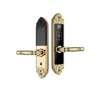 BJdfgE Serrure numérique intelligente à empreintes digitales, for maison européenne, poignée de porte intérieure, doré, rouge, marron(Golden)