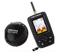 BJdfgE Sondeur de pêche sans Fil Alerte Détecteur Poissons Échosondeur sous-Marin Portable(Black)