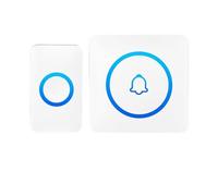 BJdfgE Sonnette de sécurité sans Fil for Maison Intelligente, étanche IP65, Sonnette Porte extérieure, 60 chansons, Kit Carillon réglable à 5 volumes(1Button 1Bell-White)