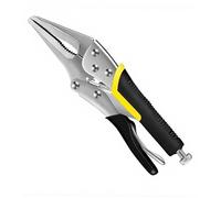 BJDSI Pince Étau Longs Becs 220mm,À Ressort,Anti-Rouille,Opération à Une Main. (Manche Gainé)