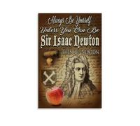 BJHIHSX Poster d'art de Sir Isaac Newton et Apple - Impression sur toile - Décoration murale moderne pour chambre à coucher - 40 x 60 cm