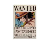 BJHIHSX Poster décoratif sur toile représentant le personnage de Portgas D.ace Wanted Bounty - 20 x 30 cm