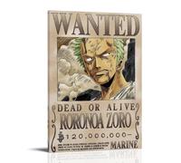 BJHIHSX Poster décoratif sur toile représentant Roronoa Zoro Wanted Bounty - Poster mural moderne pour chambre à coucher - 20 x 30 cm
