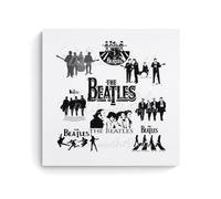 BJHIHSX The Beatles Band Black & White Fan Art Impression d'image moderne Décoration de chambre familiale 60 x 60 cm