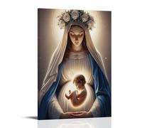 BJHIHSX Virgin Mary And Baby Collection Fanart Art mural Impression d'image moderne Décoration de chambre familiale 60 x 90 cm