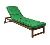 Bjird | Coussin Chaise Longue pour Jardin - Coussin Bain de Soleil extérieur-intérieur - Motif Matelassé - 200x55 cm - Résistant à l'eau et léger - Fabriqué en UE - Vert