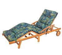 Bjird | Coussin Chaise Longue pour Jardin - Coussin Bain de Soleil extérieur-intérieur - Motif Matelassé - 200x55 cm - Résistant à l'eau et léger - Fabriqué en UE - l'herbe Verte