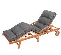 Bjird | Coussin Chaise Longue pour Jardin - Coussin Bain de Soleil extérieur-intérieur - Motif Matelassé - 200x55 cm - Résistant à l'eau et léger - Fabriqué en UE - Graphite