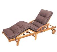 Bjird | Coussin Chaise Longue pour Jardin - Coussin Bain de Soleil extérieur-intérieur - Motif Matelassé - 200x55 cm - Résistant à l'eau et léger - Fabriqué en UE - Brun