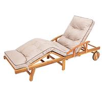 Bjird | Coussin Chaise Longue pour Jardin - Coussin Bain de Soleil extérieur-intérieur - Motif Matelassé - 200x55 cm - Résistant à l'eau et léger - Fabriqué en UE - Beige