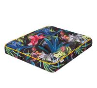 Bjird - Coussin de chaise de jardin 49x47 cm Feuilles colorées - Coussin pour fauteuils de jardin, lin synthétique, Fabriqué en UE