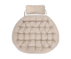Bjird - Coussin Fauteuil Suspendu 100x128cm, Beige (Tissu écologique), Fauteuil Balancoire, Chaise Oeuf, Coussins d'extérieur/intérieur