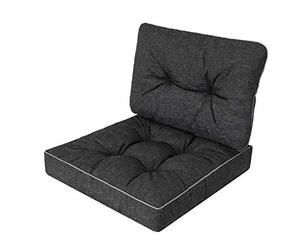 Bjird - Coussin pour chaises de Jardin - Coussin de siège - 50 cm Extérieur - ou transat de Jardin, terrasse ou Balcon - Noir