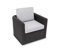 Bjird - Coussin pour chaises de Jardin - Coussin de siège - 60x55 cm Extérieur - ou transat de Jardin, terrasse ou Balcon - Graphite