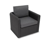 Bjird - Coussin pour chaises de Jardin - Coussin de siège - 60x55 cm Extérieur - ou transat de Jardin, terrasse ou Balcon - Noir